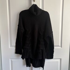 HTF Ragne Kikas for Yohji Yamamoto Black Wool / Alpaca Tunic Turtleneck Sweater